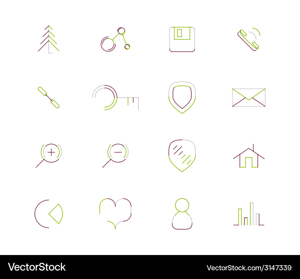 Set of thin line web icons Vector Image