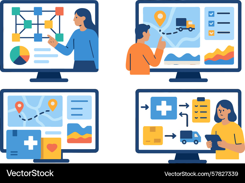 Visual representation of digital workflow Visual representation of digital workflow vector image