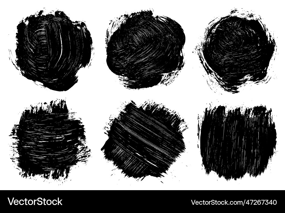 Black abstract brush strokes isolated on white Black abstract brush strokes isolated on white vector image