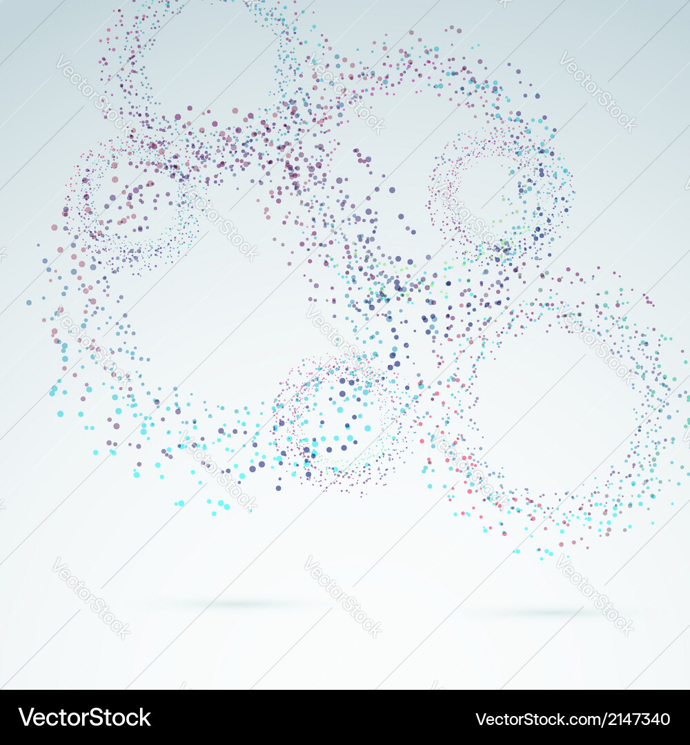 Bright colorful particle circle background Vector Image