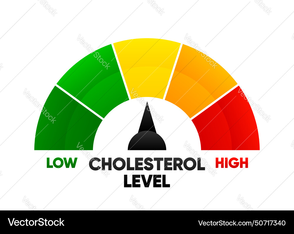 Cholesterol level meter with low and high fat test vector image