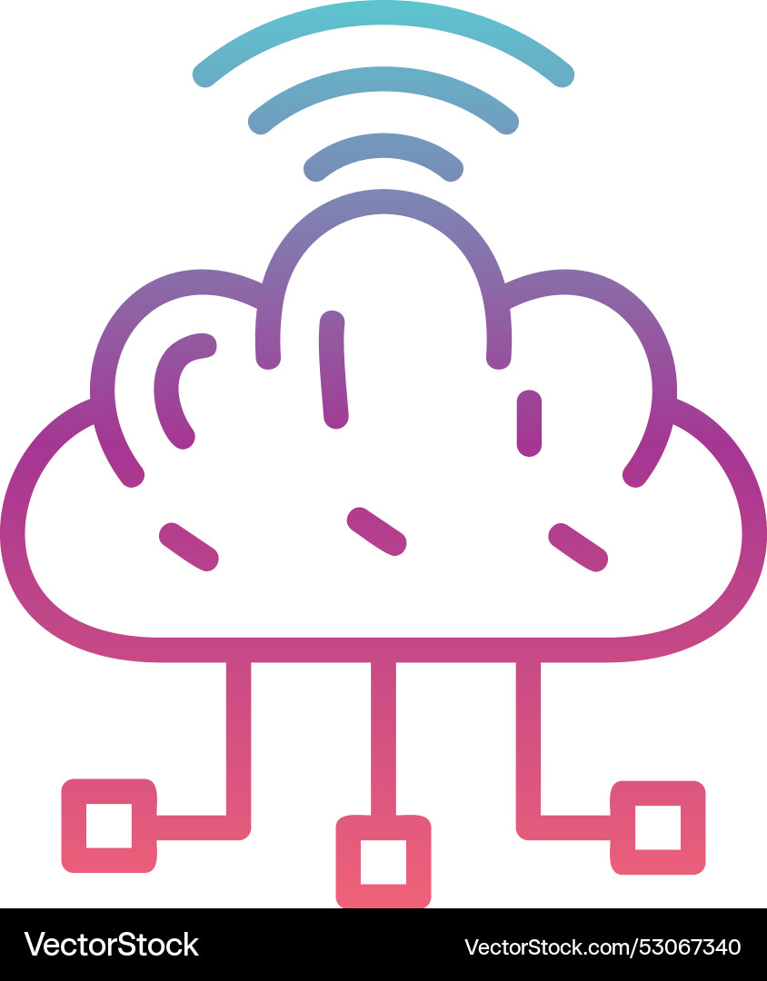 Cloud computing line gradient design vector image