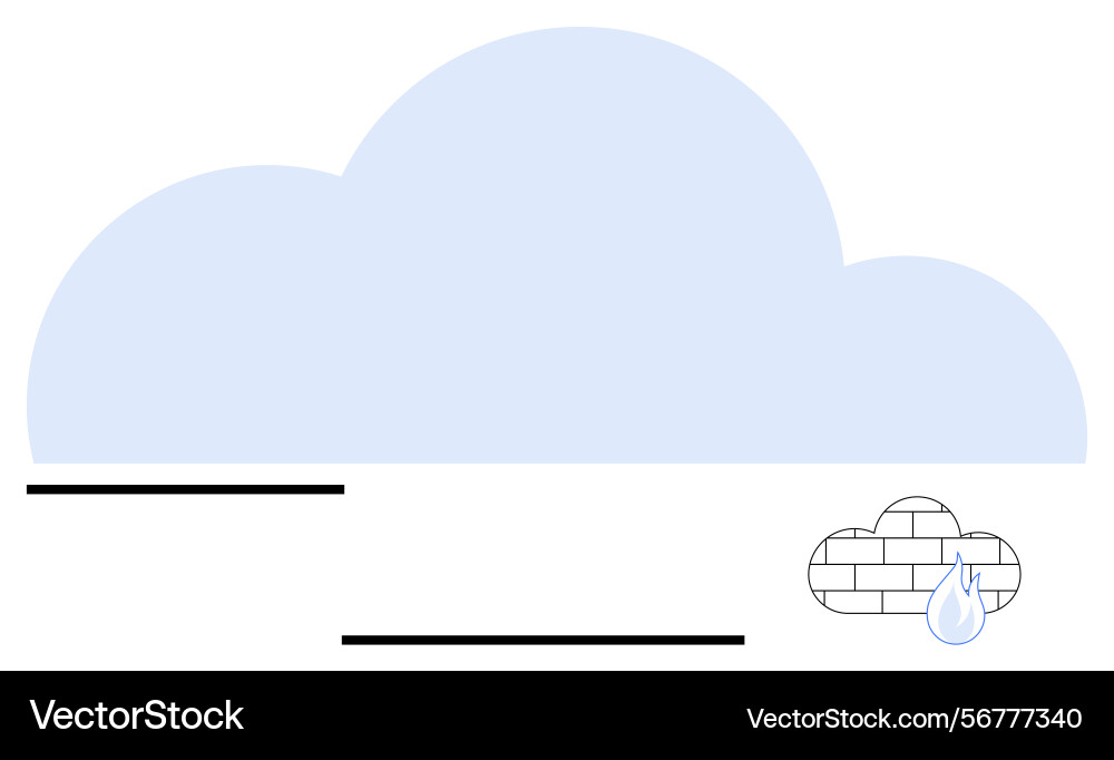 Cloud network with data security concept featuring Cloud network with data security concept featuring vector image