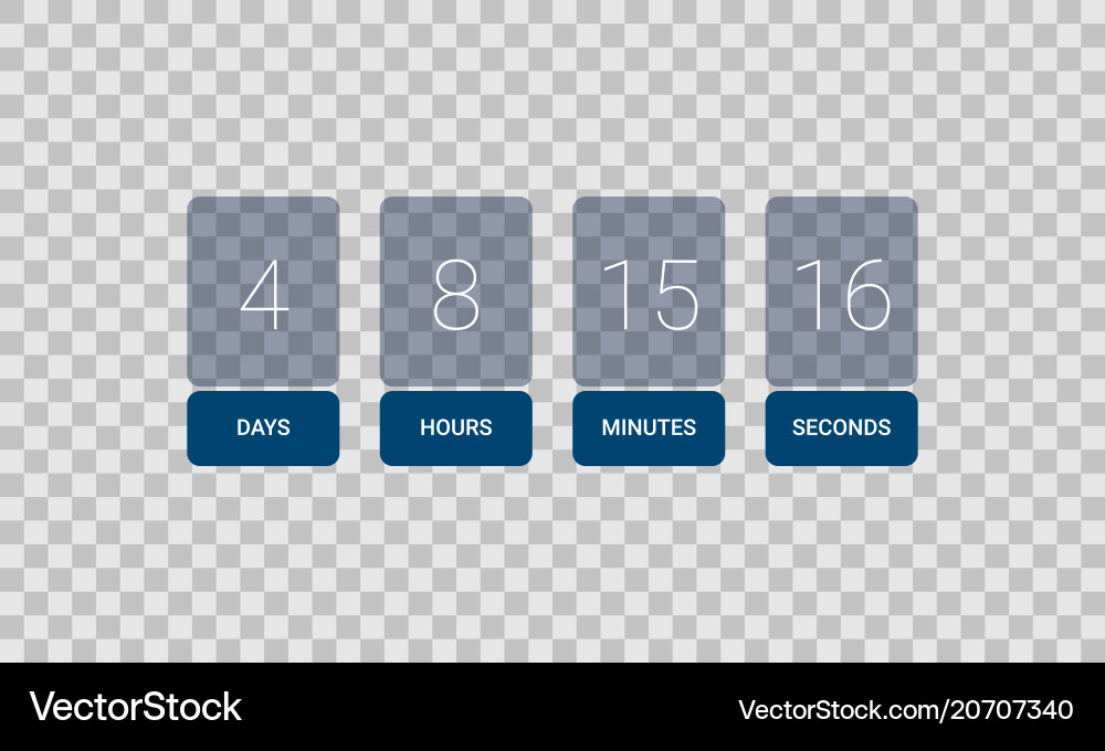Countdown clock counter digital timer vector image