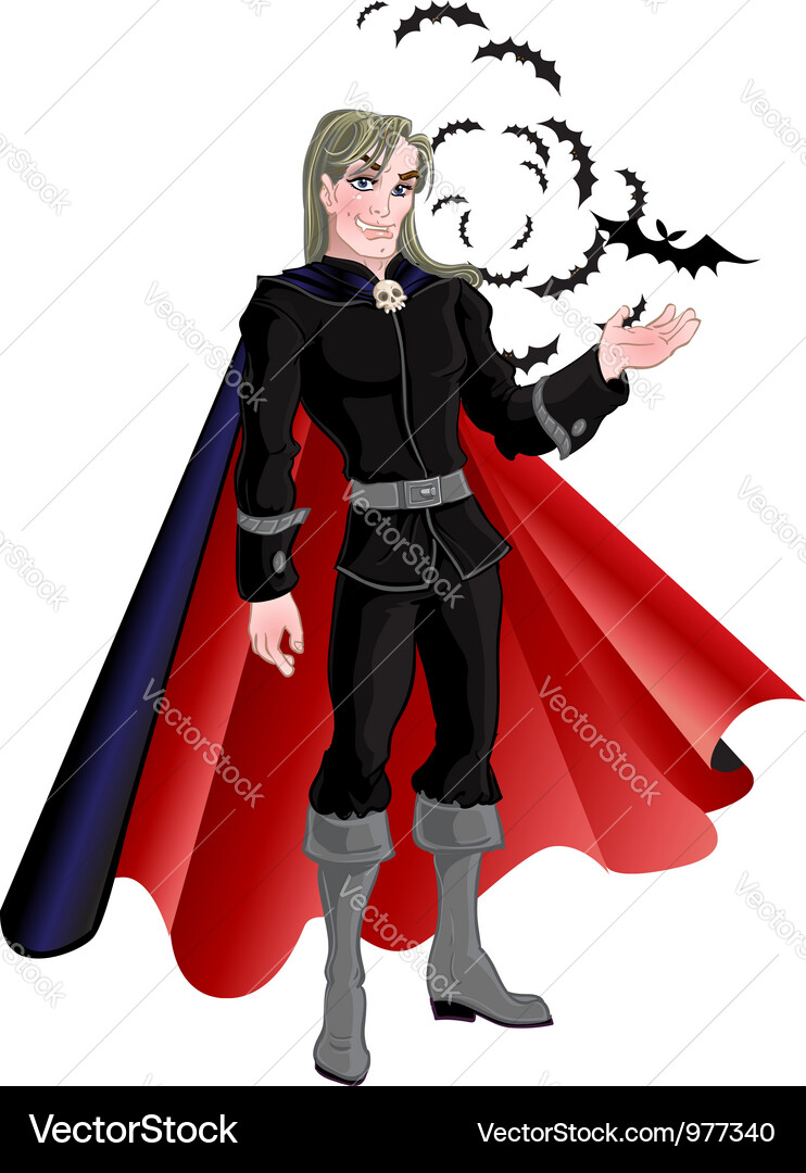 Elegant Vampire Portrait Vector Image