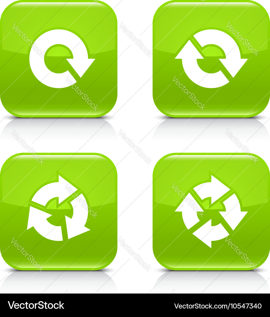 Green arrow refresh reload rotation repeat sign vector image