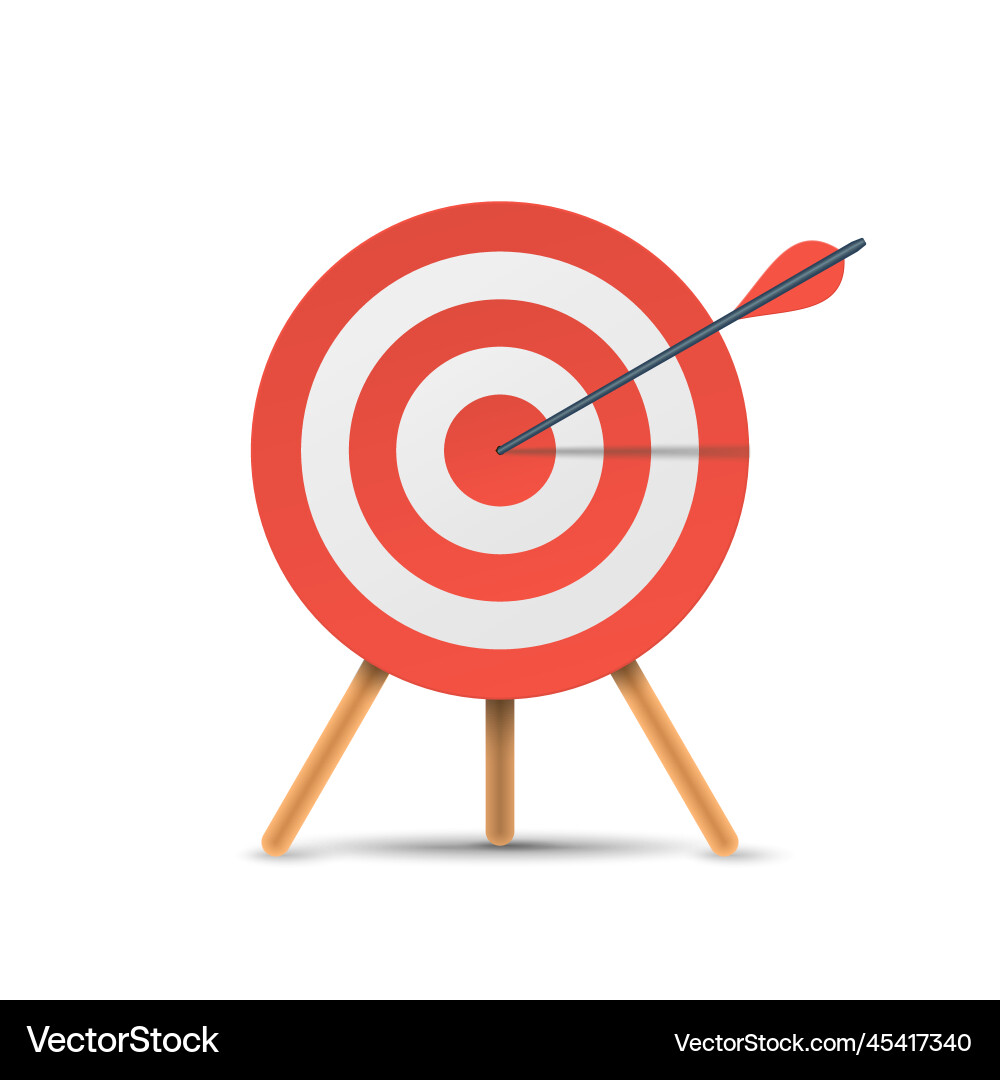 Red target with arrow standing on a tripod goal Red target with arrow standing on a tripod goal vector image