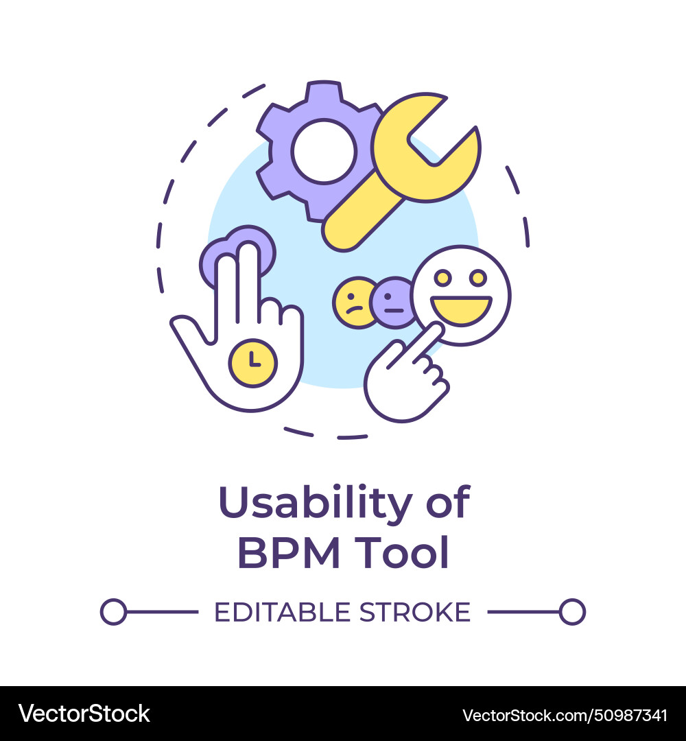 Bpm tool usability multi color concept icon Bpm tool usability multi color concept icon vector image