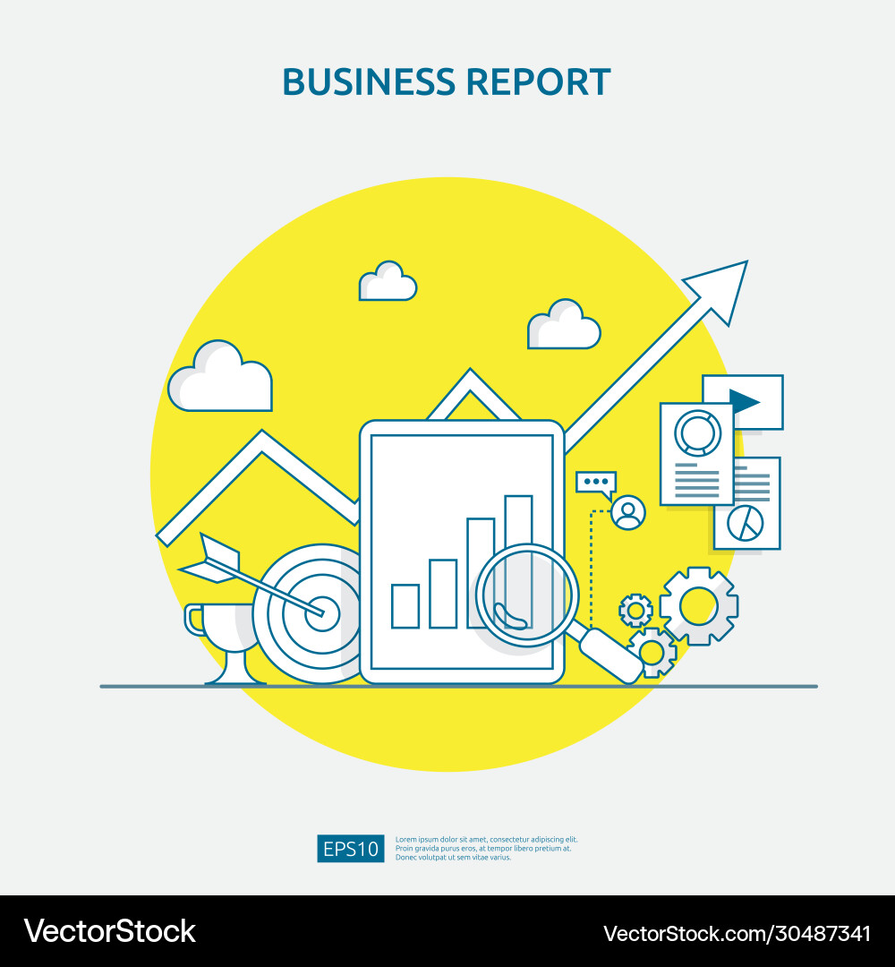 Chart document data report concept for business Vector Image