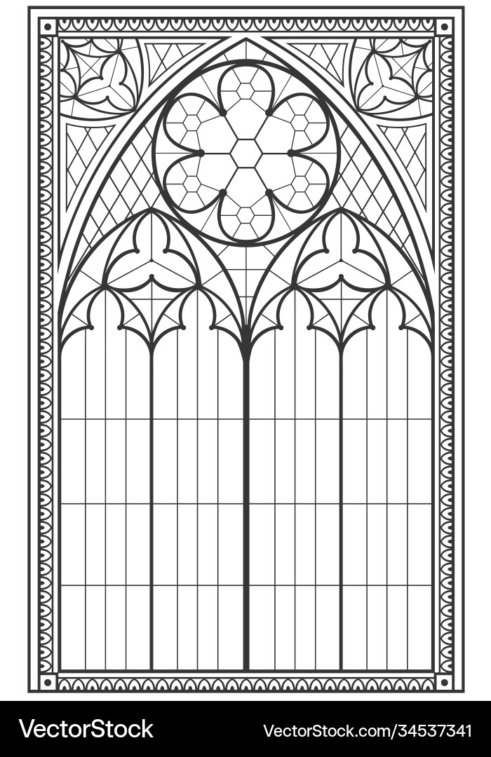 Gothic Arch Window Pattern Vector Image