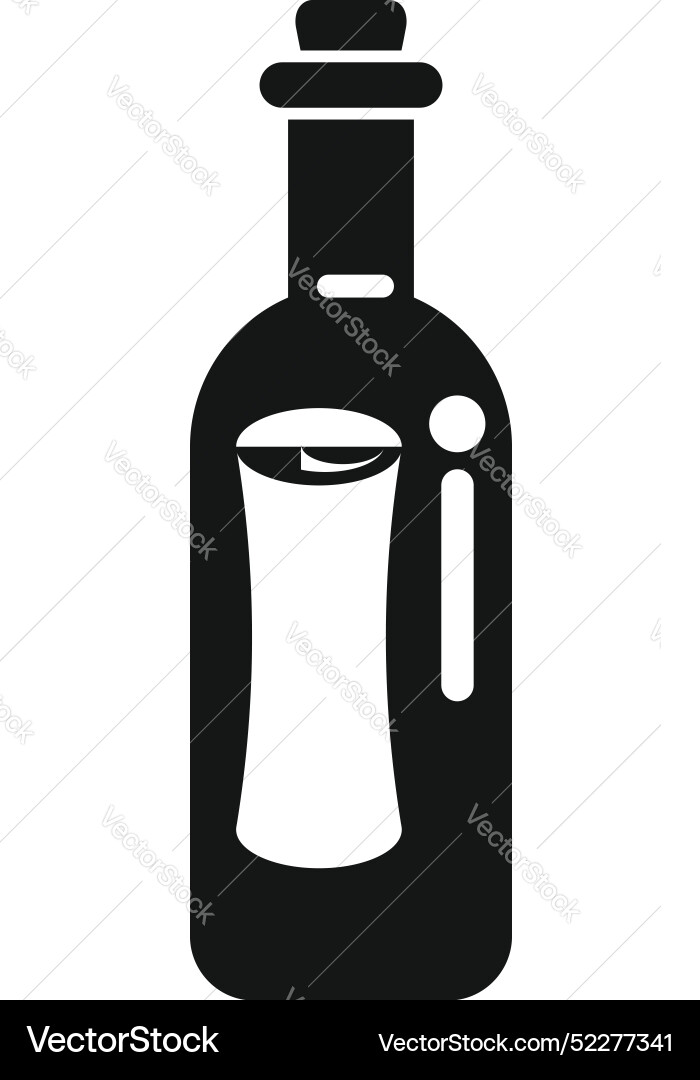 Message bottle with cork icon simple style Message bottle with cork icon simple style vector image