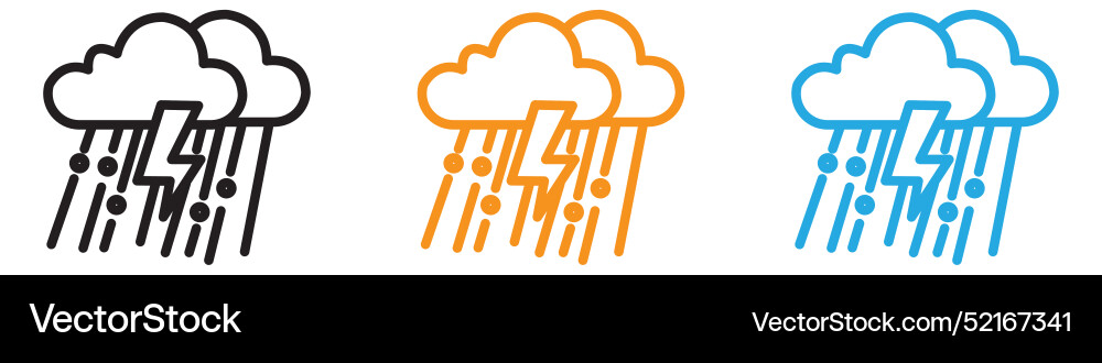 Rain icon logo set collection for web app ui Vector Image
