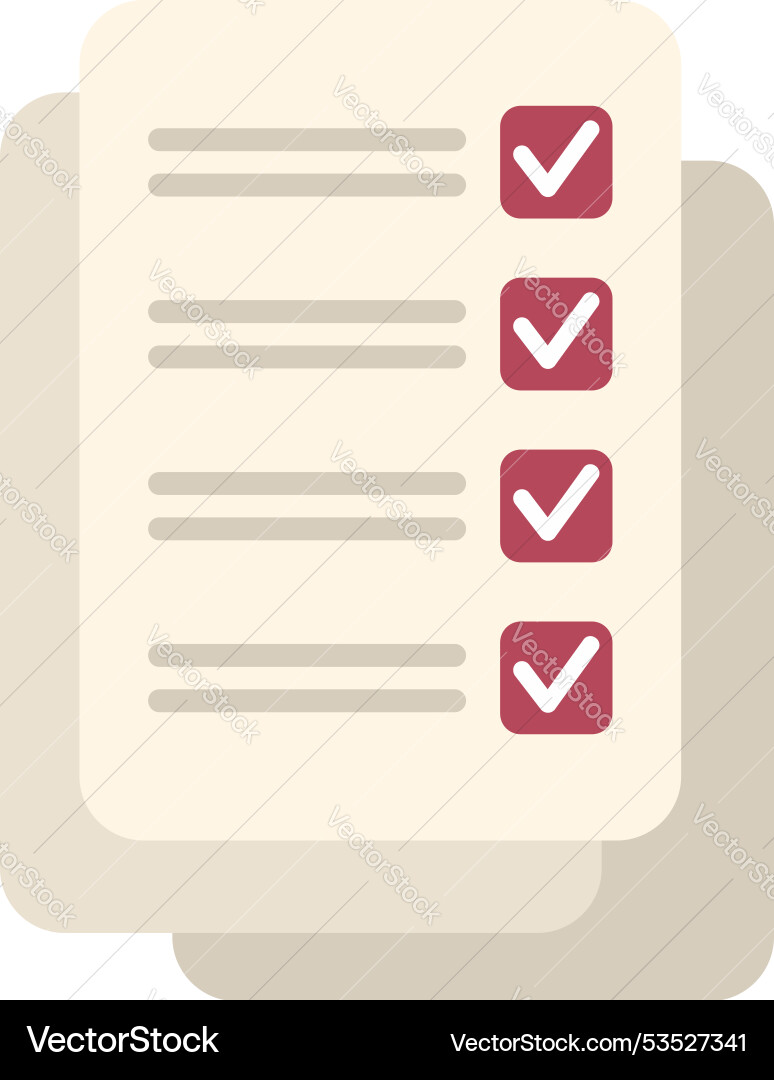 Stack of documents with check marks representing Stack of documents with check marks representing Vector Image