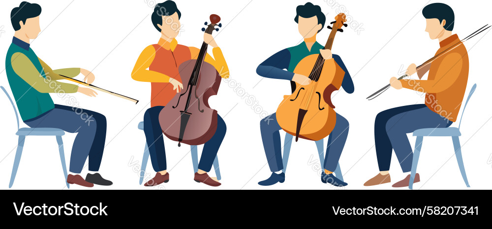 String Quartet Performance Vector Image