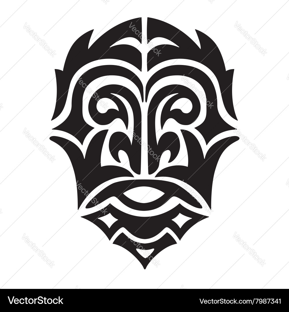Tribal man head vector image