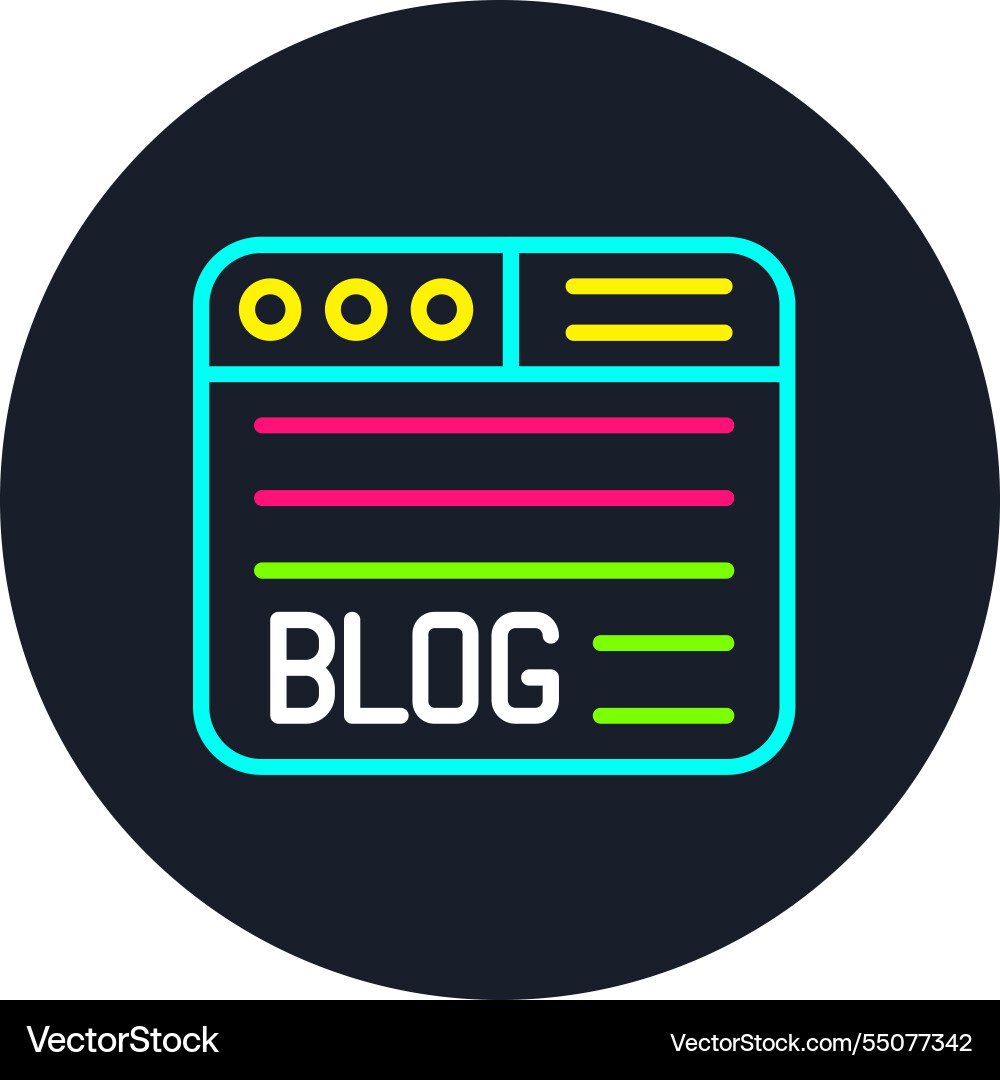 Blog line multi color icon Vector Image