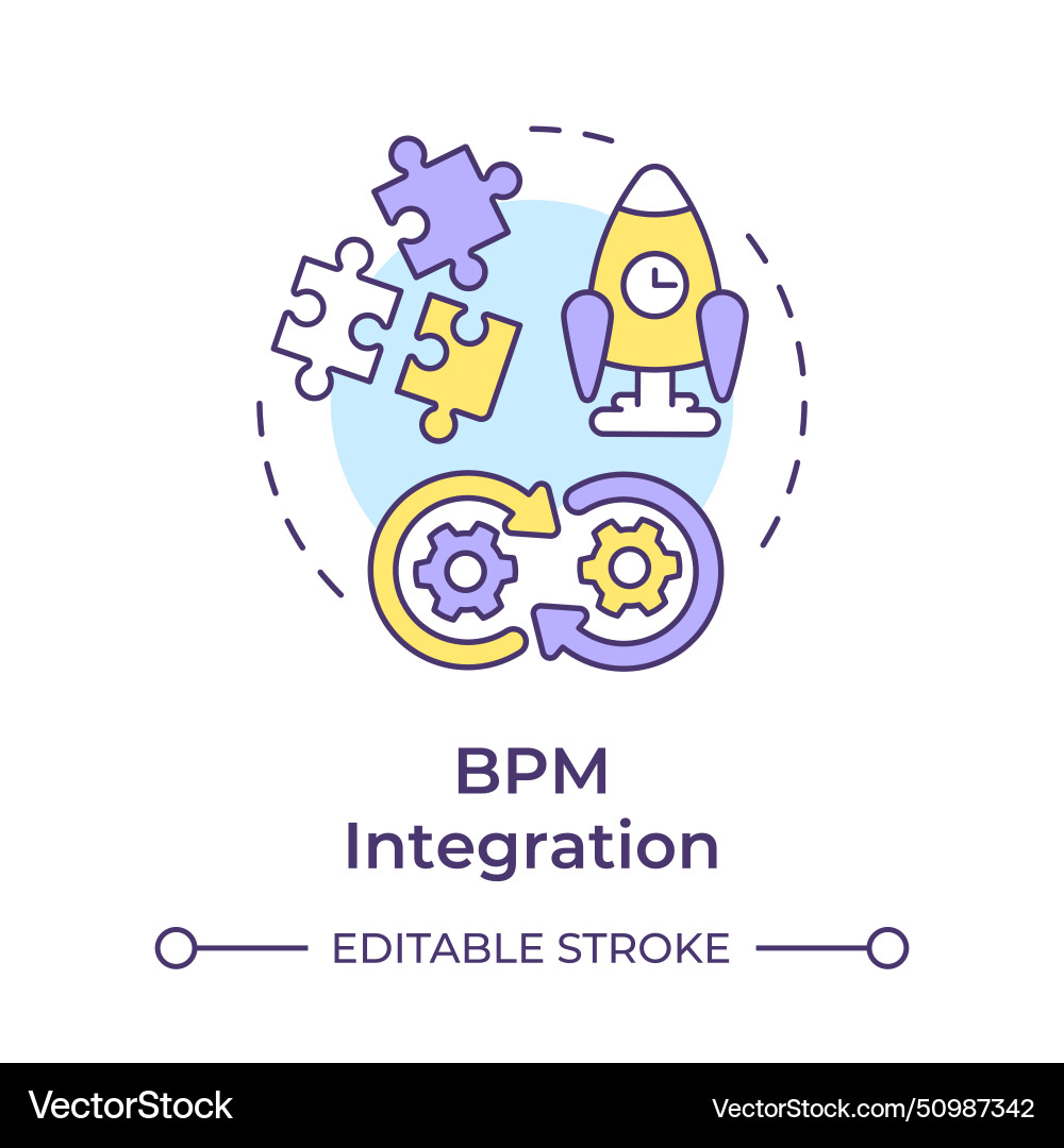 Bpm integration multi color concept icon Bpm integration multi color concept icon vector image
