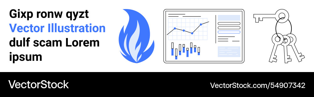 Business security and analytics with data charts Vector Image
