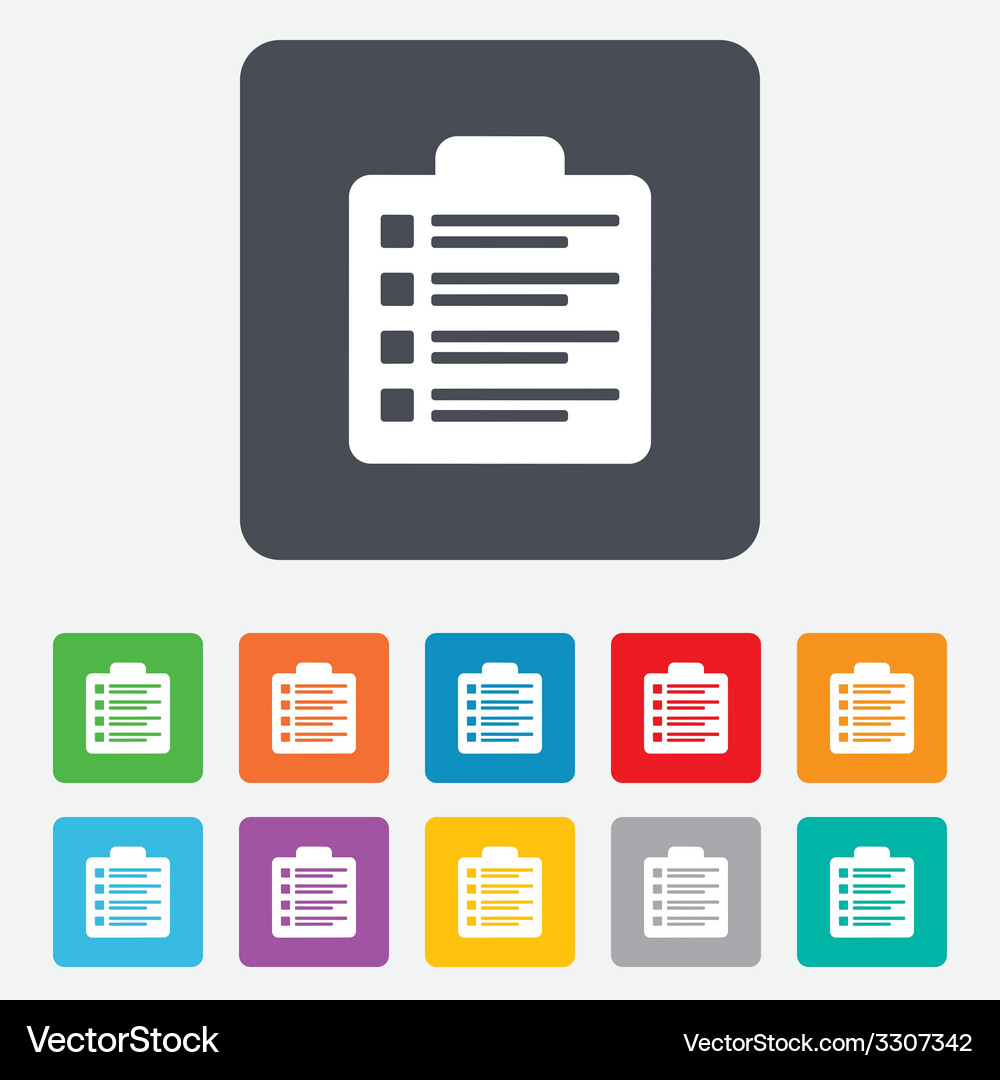 Checklist sign icon control list symbol Vector Image