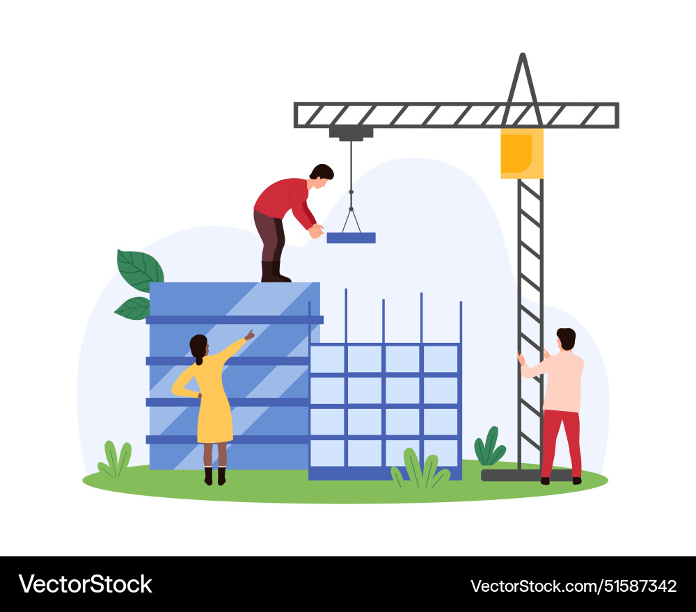 Development of urban architecture building Development of urban architecture building vector image