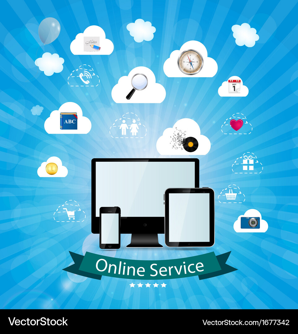 Digital Connection & Service Vector Image