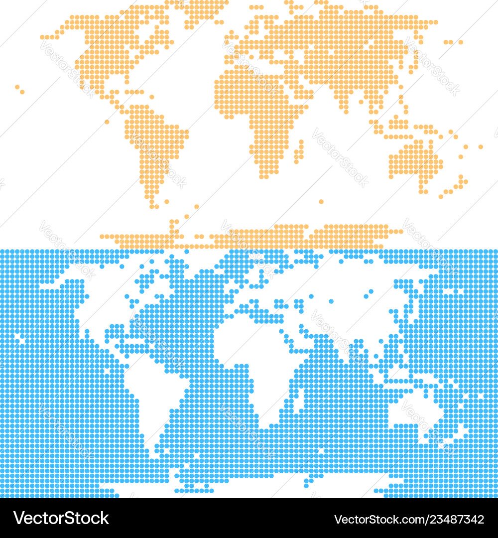 Dotted world map in flat style created by round Dotted world map in flat style created by round vector image