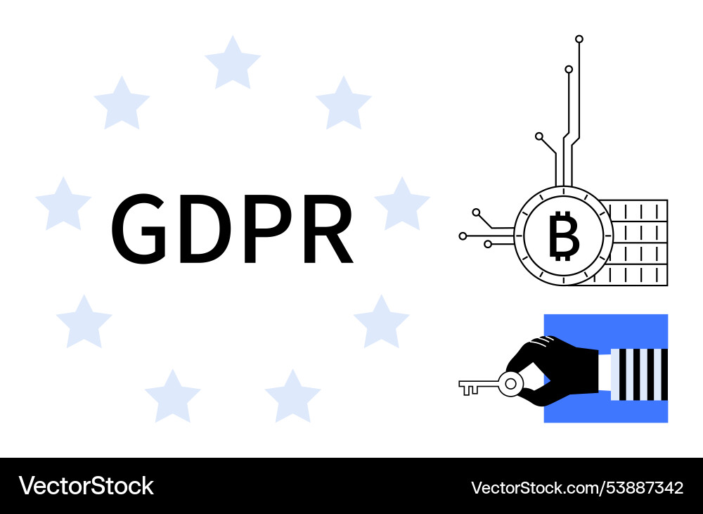 Gdpr and blockchain with privacy key Gdpr and blockchain with privacy key vector image