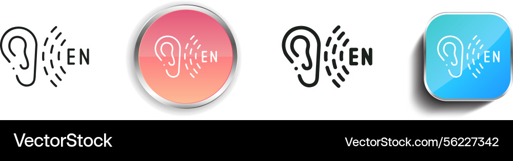 Listening icon thin linear regular and button Listening icon thin linear regular and button vector image