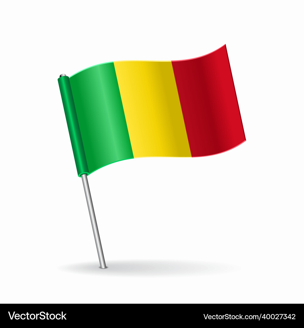 Mali Flag Map Pointer Layout vector image