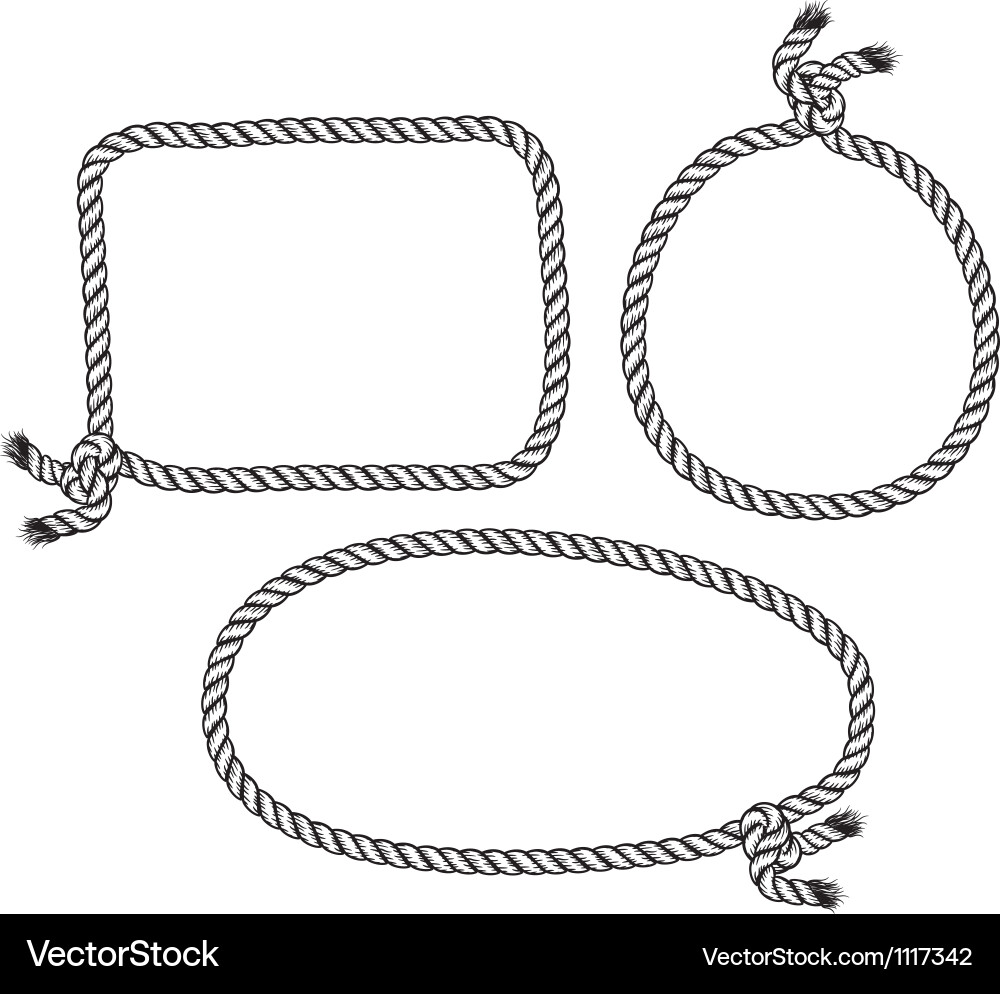Rope Border Drawing Poster 3 Strand Braid Hair Rope Knot Border Frame