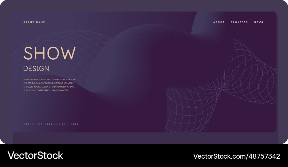 Template for the design and placement of text vector image