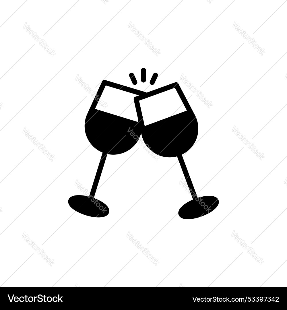 Wine toast line icon isolated on white background Wine toast line icon isolated on white background Vector Image