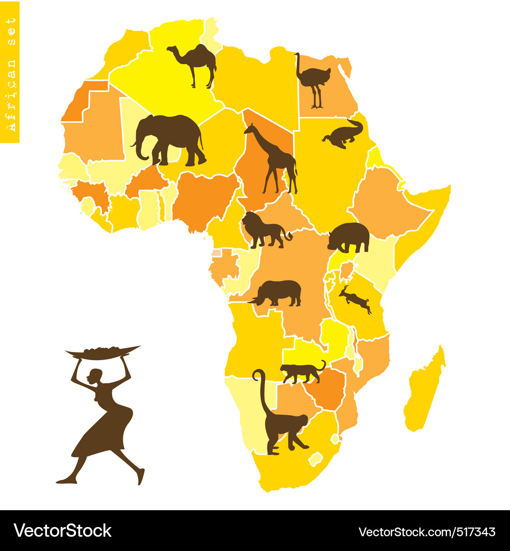 African Wildlife Set Vector Image