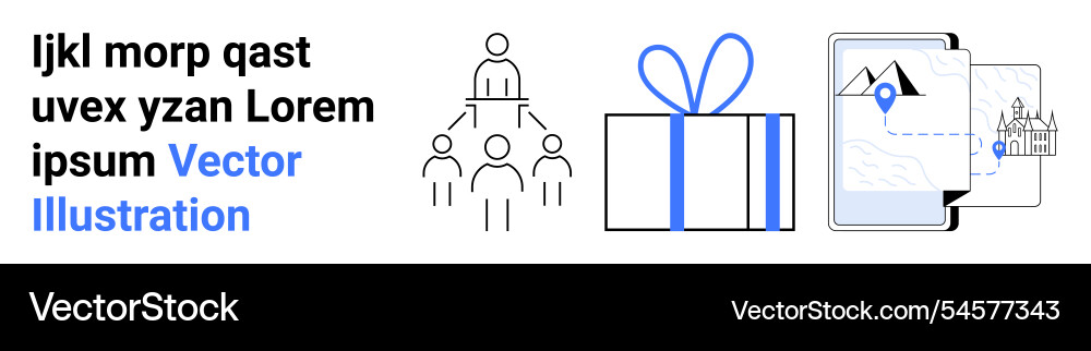 Business hierarchy gift box and navigation map Vector Image