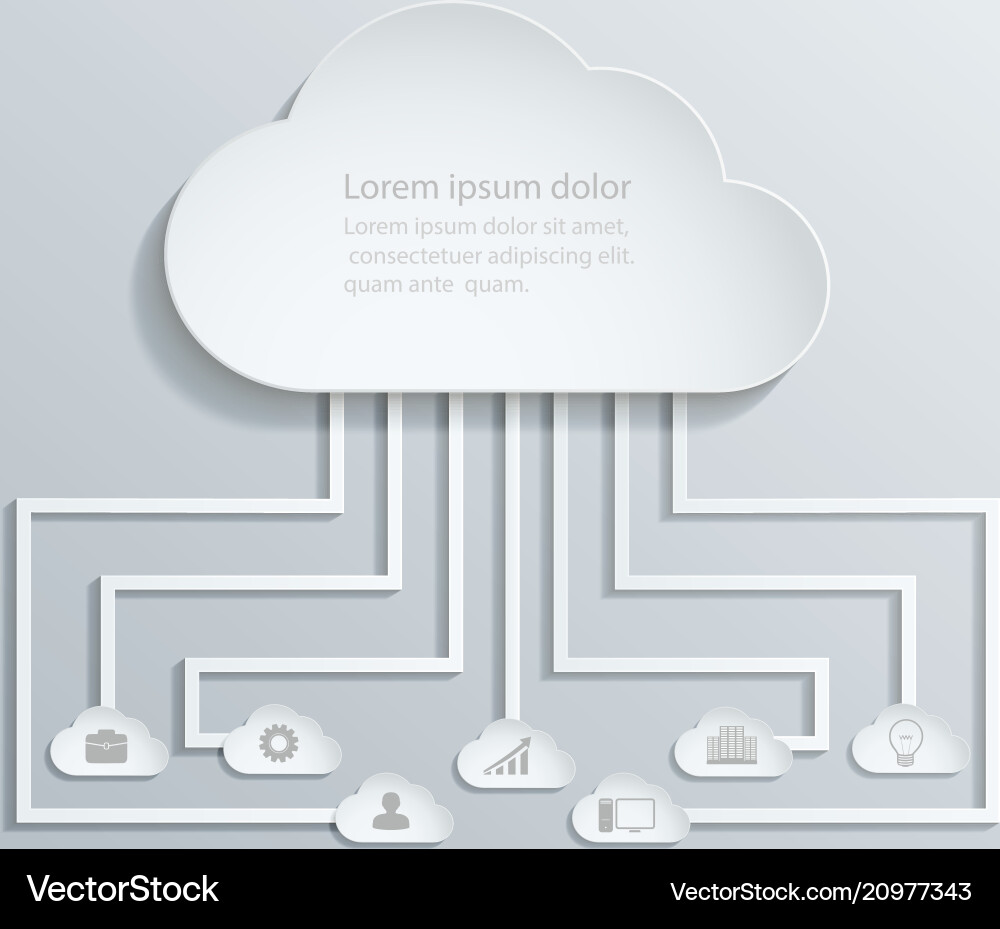 Cloud Network & Data Icons vector image