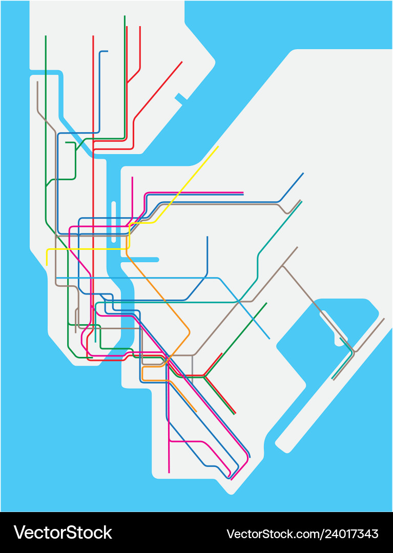 Colored subway map of new york city