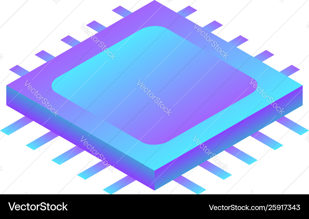 Computer processor icon isometric style Computer processor icon isometric style vector image