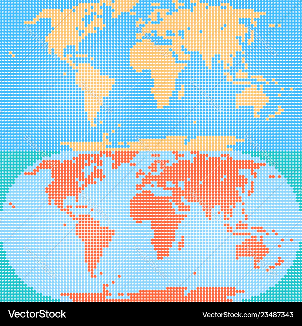 Dotted world map in flat style created by round Dotted world map in flat style created by round vector image