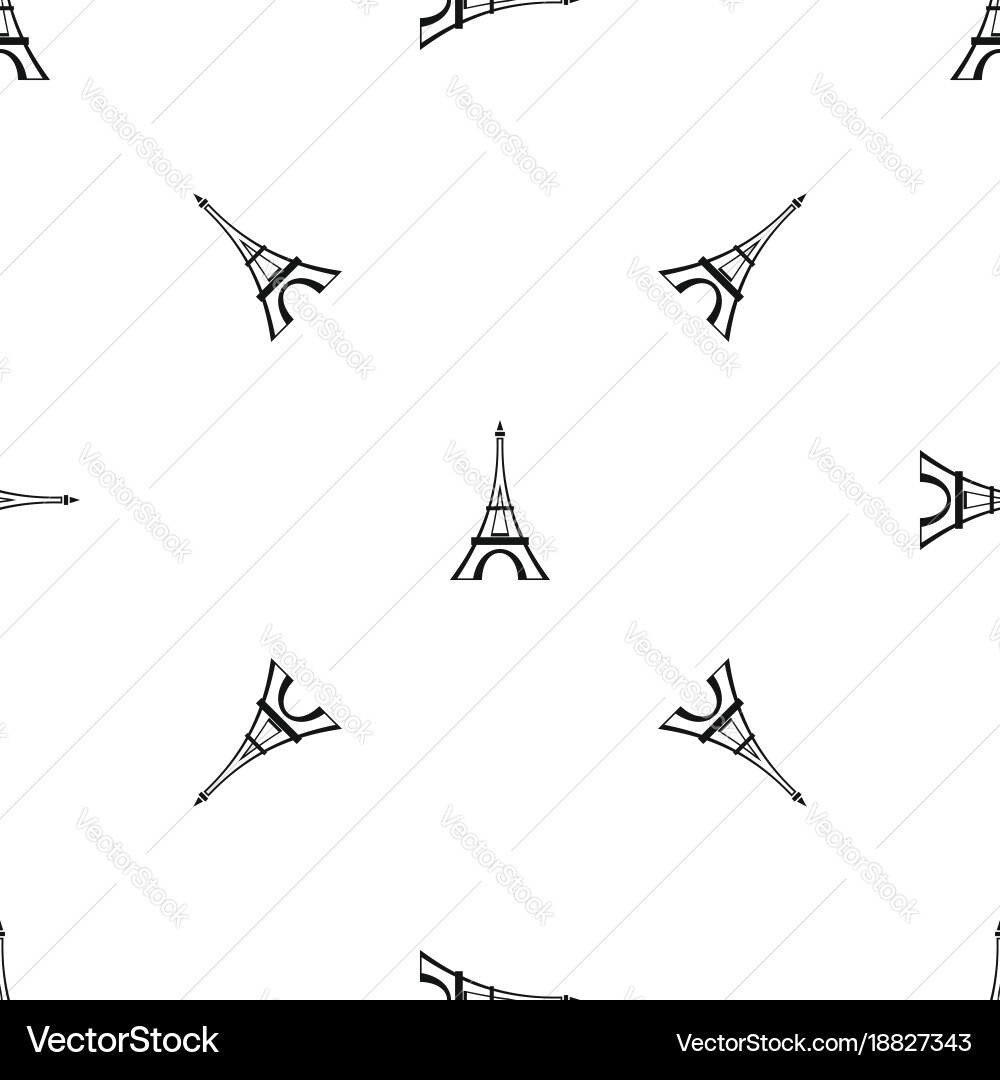 Eiffel tower pattern seamless black vector image