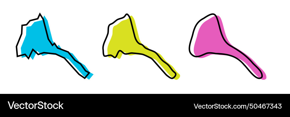 Eritrea country map in three levels Eritrea country map in three levels vector image