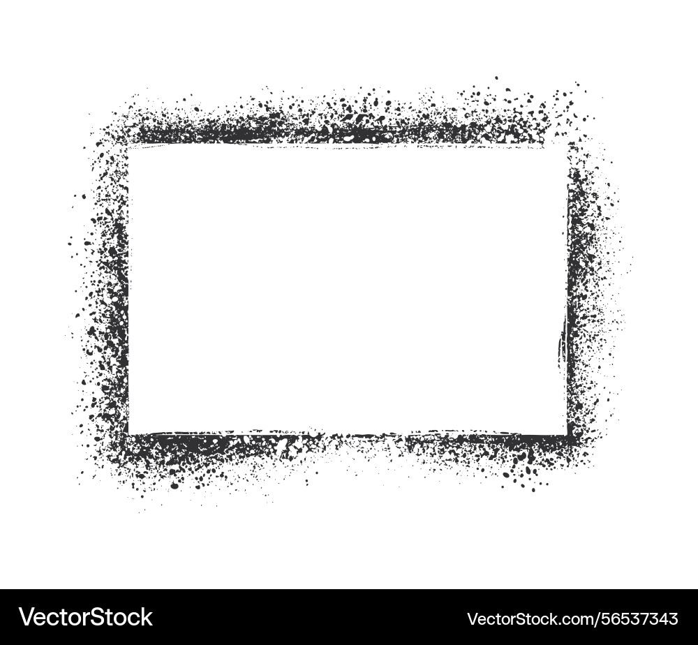 Grunge black rectangular frame with splatter Grunge black rectangular frame with splatter vector image