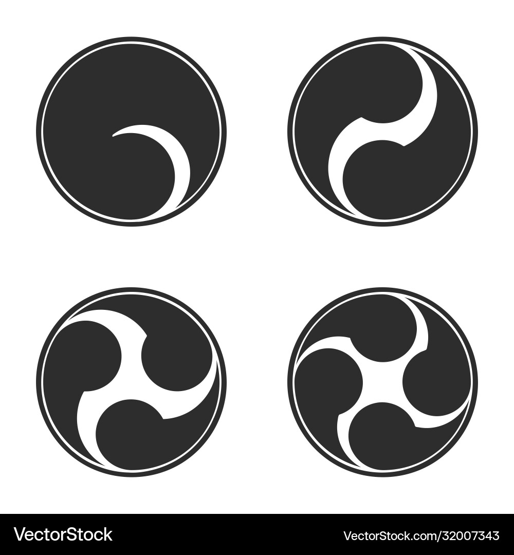 Icon with japanese symbol tomoe Royalty Free Vector Image