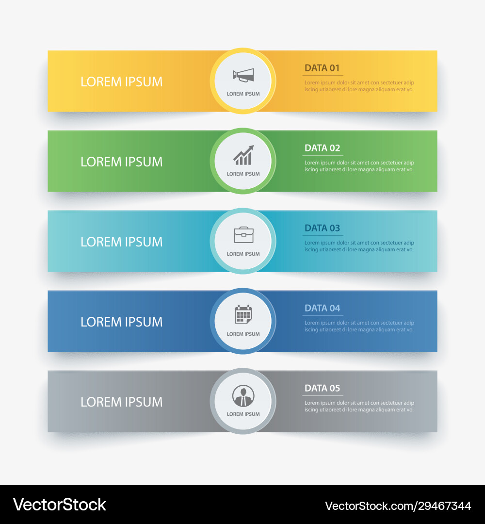 5 data infographics tab paper index template 5 data infographics tab paper index template vector image