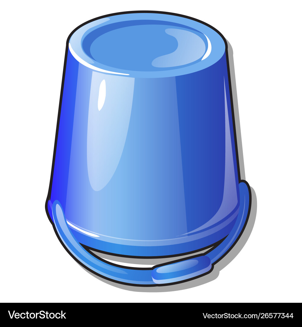 An inverted plastic bucket blue color isolated Vector Image
