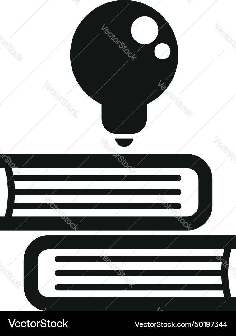 Book stack idea icon simple problem Vector Image