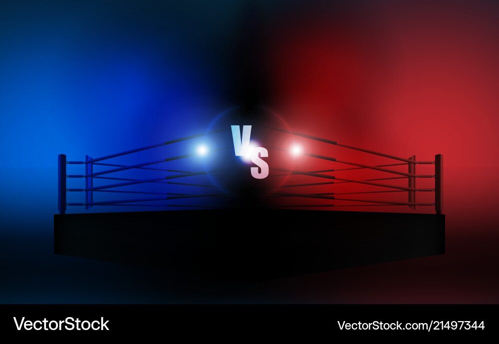 Boxing ring arena vs letters for sports and fight Boxing ring arena vs letters for sports and fight vector image