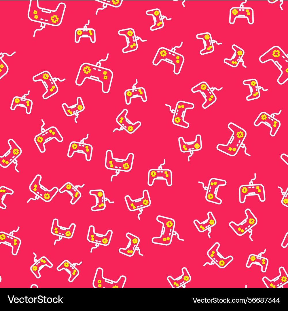 Line gamepad icon isolated seamless pattern Line gamepad icon isolated seamless pattern vector image