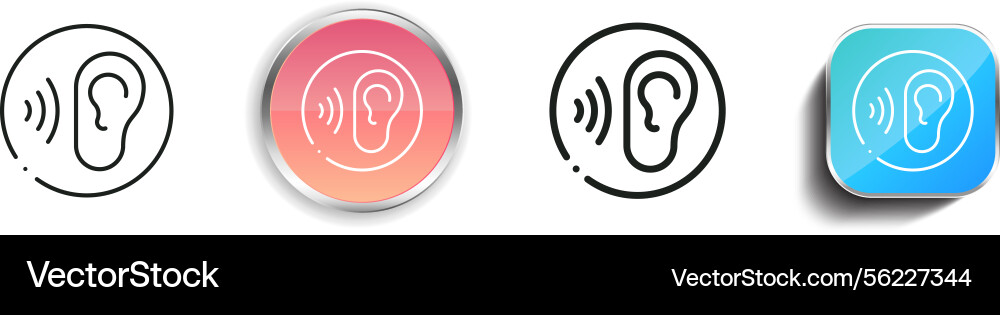 Listening icon thin linear regular and button Listening icon thin linear regular and button vector image