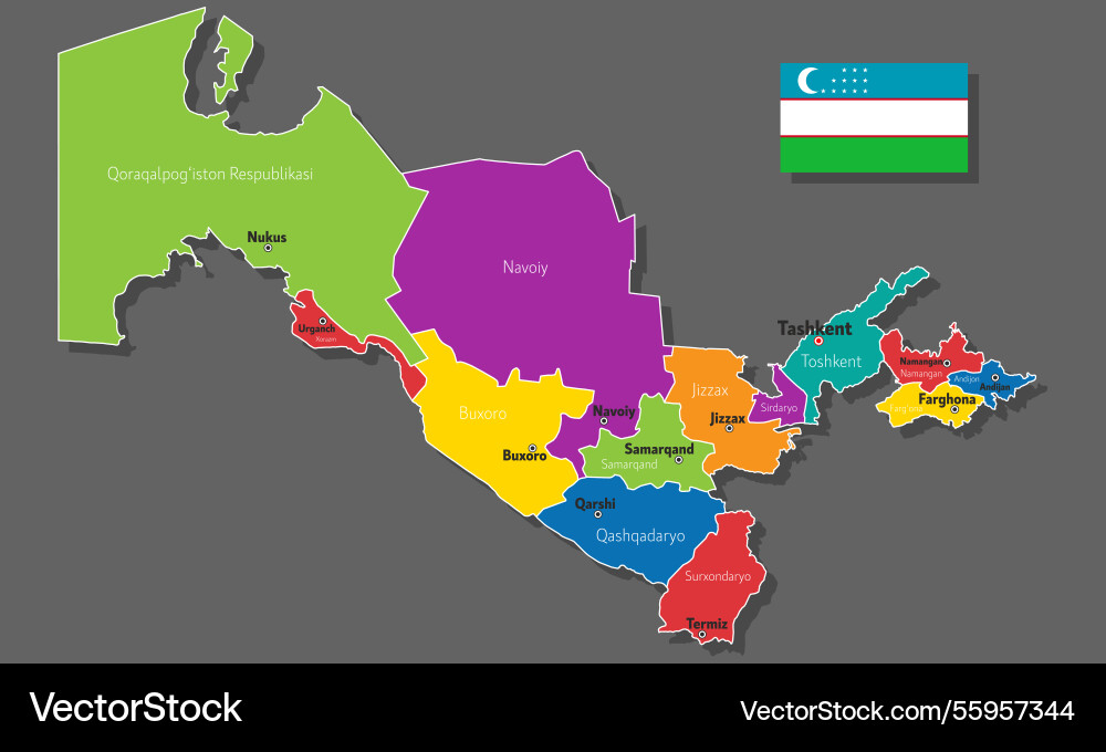 Map of uzbekistan Map of uzbekistan Vector Image