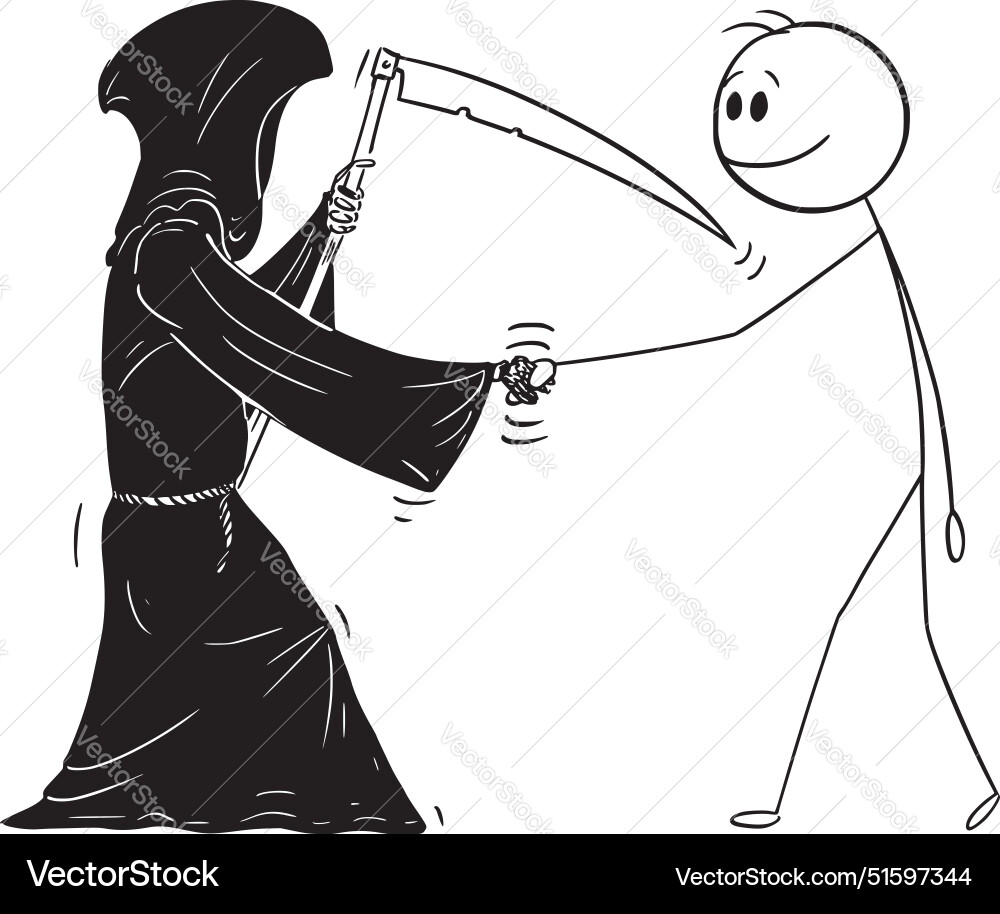 Person Shaking Hands with Death  Royalty-Free Vector | VectorStock